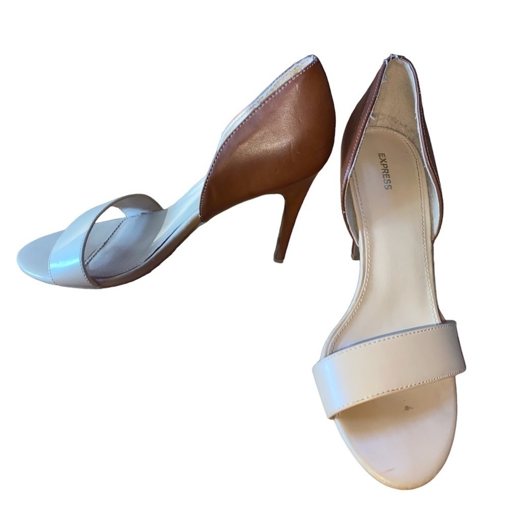 Express Two Tone Strap Heels - Picture 2 of 3